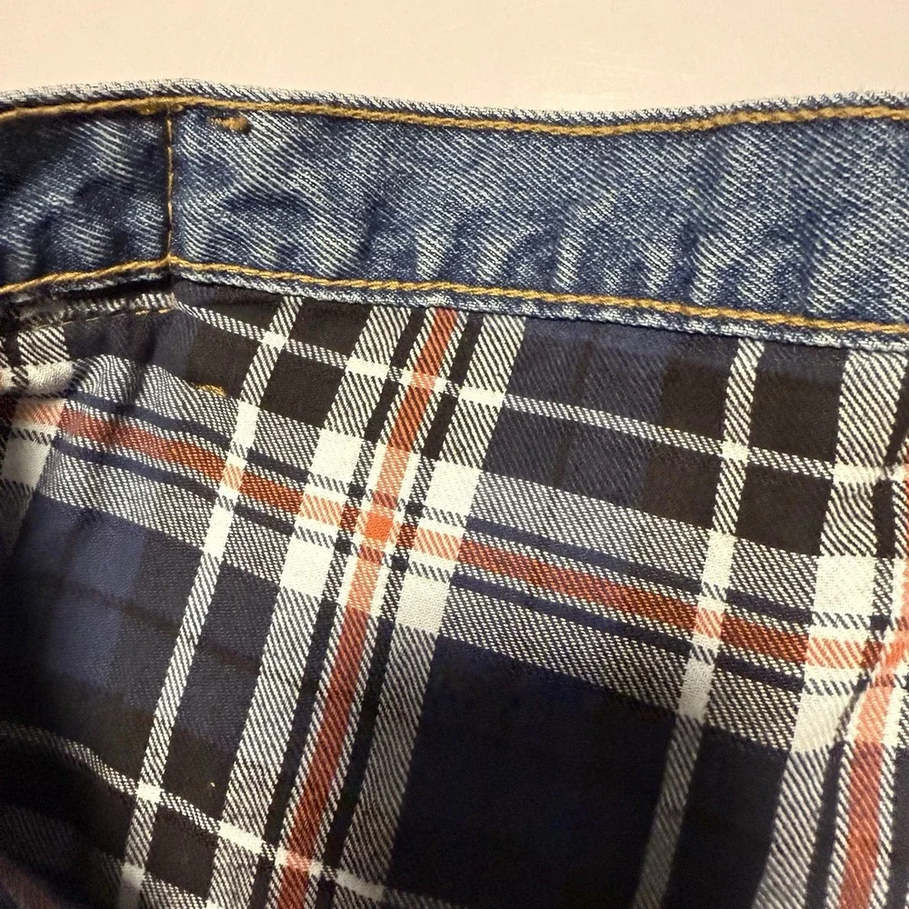FULL BLUE Men's Flannel-Lined Jeans Medium Wash Straight Leg 100% Cotton 42 x 30